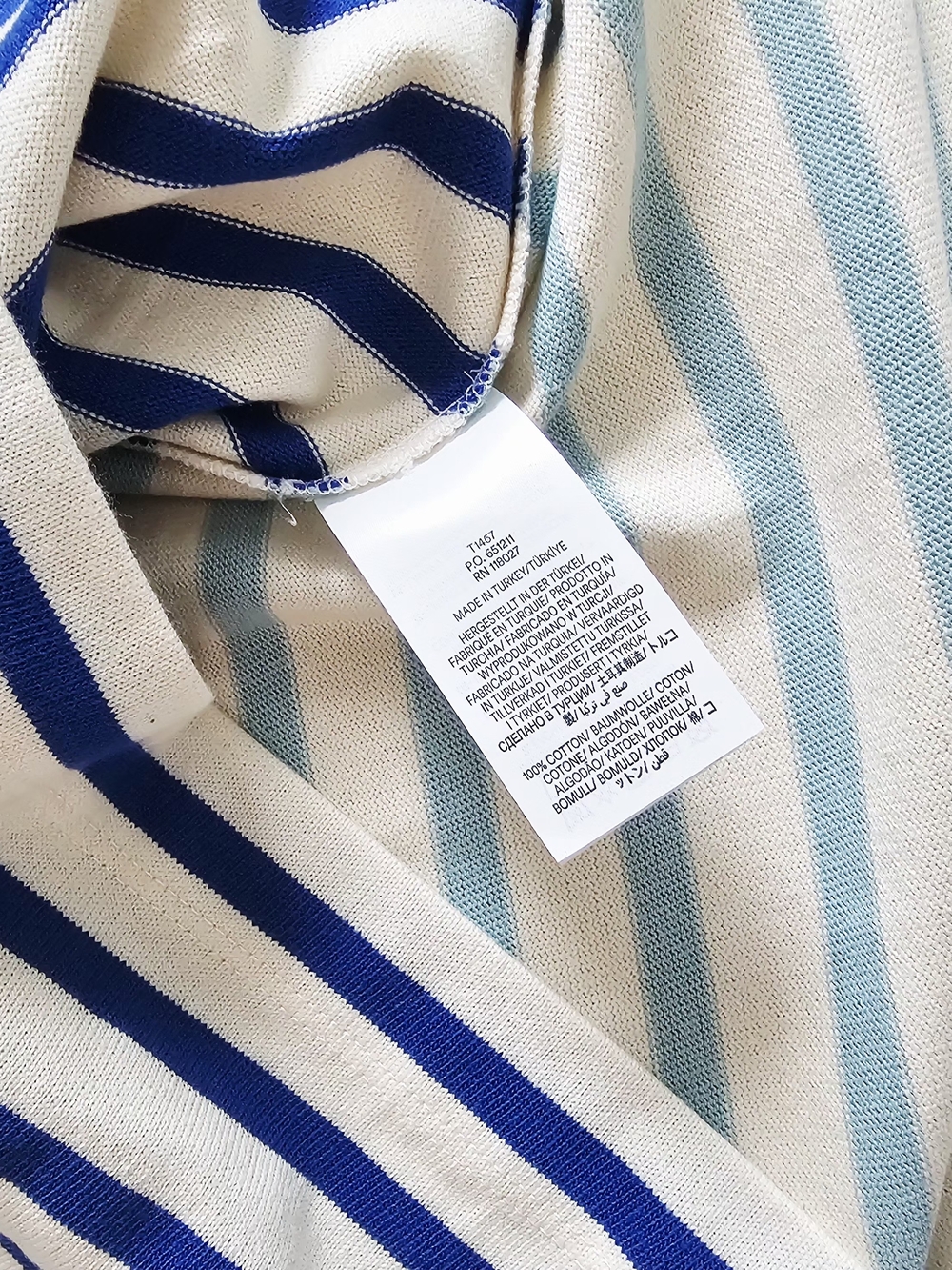New Boden Women's Multi-Stripe Long Sleeve Top - Blue/Red/Yellow - Picture 8 of 9